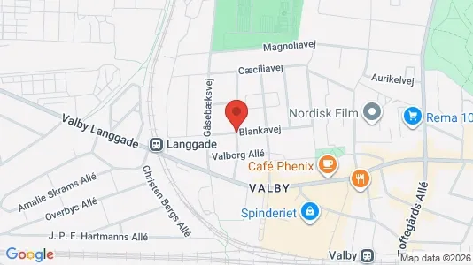 Andelsboliger til salg i Valby - kort over placeringen