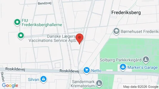 Andelsboliger til salg i Frederiksberg - kort over placeringen