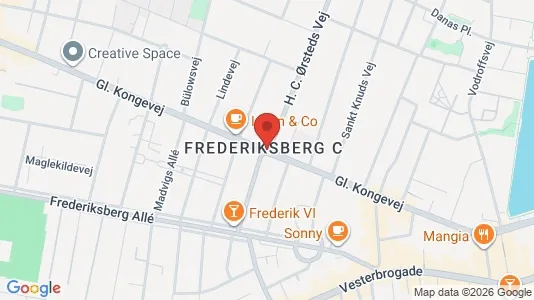 Andelsboliger til salg i Frederiksberg C - kort over placeringen
