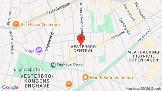 Andelsboliger til salg i Vesterbro - kort over placeringen