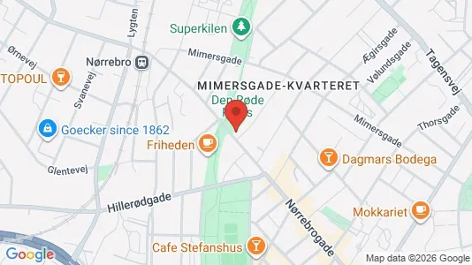 Andelsboliger til salg i Nørrebro - kort over placeringen