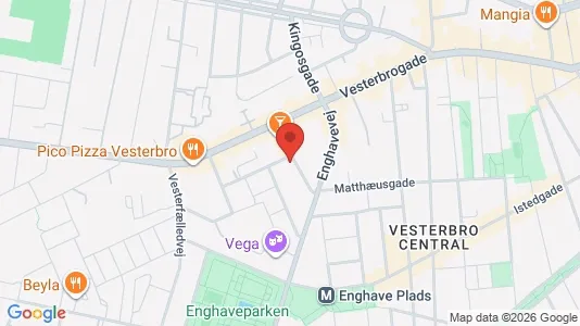 Andelsboliger til salg i Vesterbro - kort over placeringen