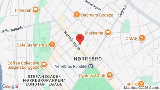 Andelsboliger til salg i Nørrebro - kort over placeringen