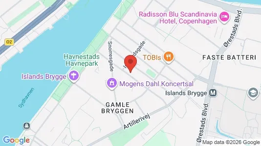 Andelsboliger til salg i København S - kort over placeringen