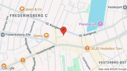 Andelsboliger til salg i Vesterbro - kort over placeringen