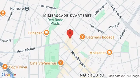 Andelsboliger til salg i Nørrebro - kort over placeringen