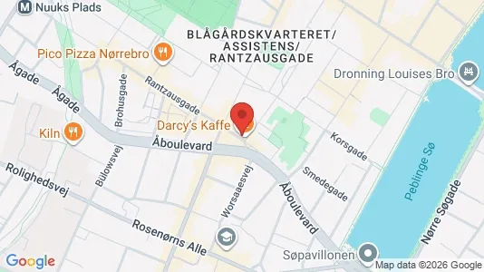 Andelsboliger til salg i Nørrebro - kort over placeringen