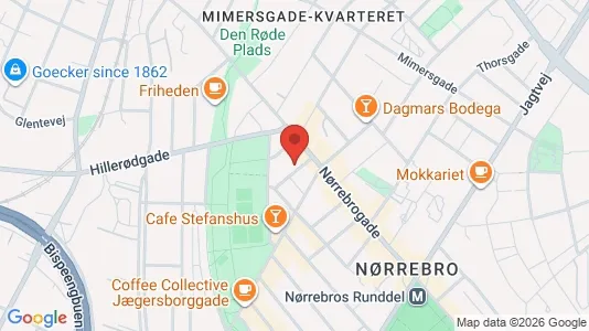 Andelsboliger til salg i Nørrebro - kort over placeringen