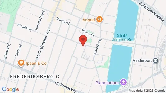 Andelsboliger til salg i Frederiksberg C - kort over placeringen
