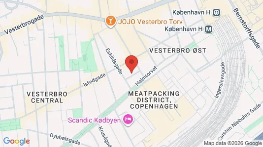 Andelsboliger til salg i Vesterbro - kort over placeringen