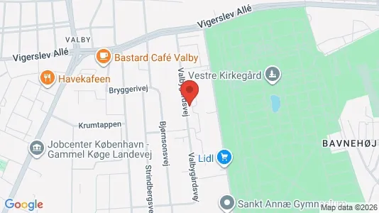 Andelsboliger til salg i Valby - kort over placeringen