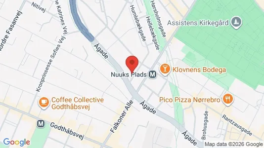 Andelsboliger til salg i Nørrebro - kort over placeringen