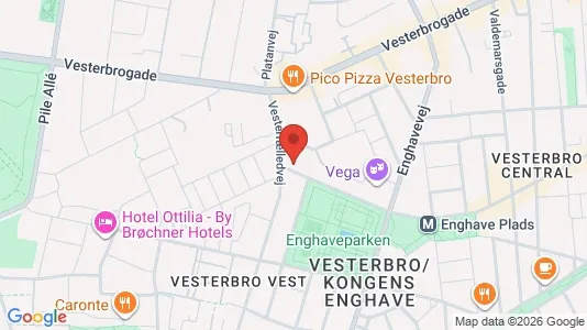 Andelsboliger til salg i Vesterbro - kort over placeringen