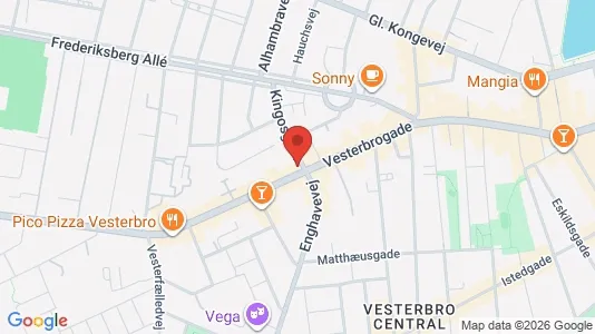 Andelsboliger til salg i Vesterbro - kort over placeringen
