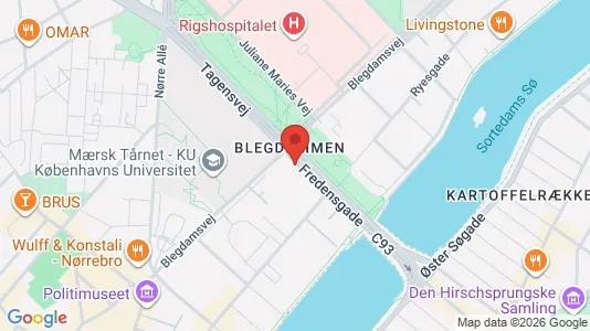 Andelsboliger til salg i Nørrebro - kort over placeringen