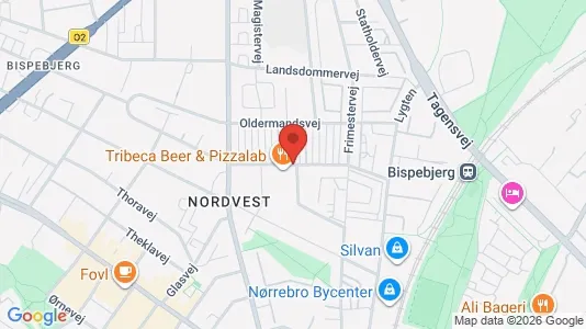 Andelsboliger til salg i København NV - kort over placeringen