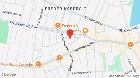 Andelsboliger til salg i Frederiksberg C - kort over placeringen
