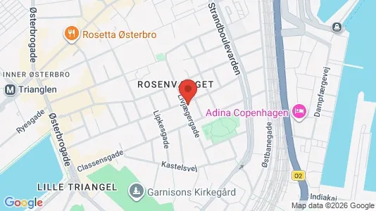 Andelsboliger til salg i Østerbro - kort over placeringen