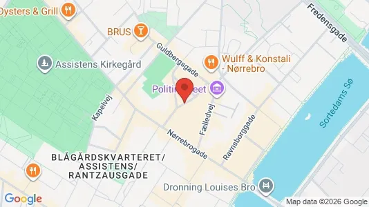 Andelsboliger til salg i Nørrebro - kort over placeringen
