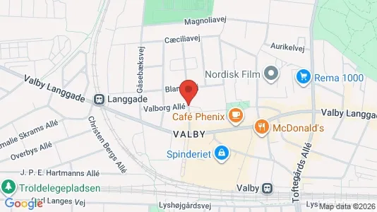 Andelsboliger til salg i Valby - kort over placeringen