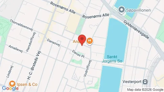 Andelsboliger til salg i Frederiksberg C - kort over placeringen