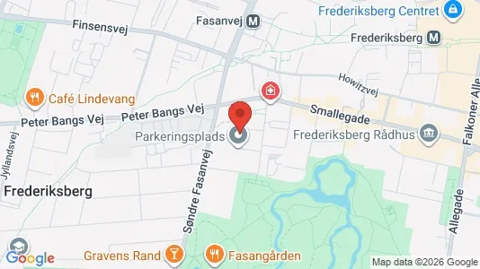 Andelsboliger til salg i Frederiksberg - kort over placeringen
