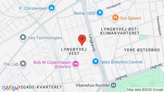 Andelsboliger til salg i Østerbro - kort over placeringen