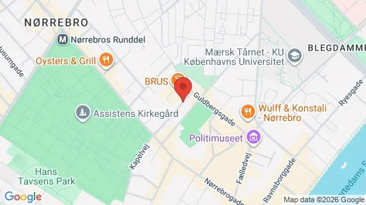 Andelsboliger til salg i Nørrebro - kort over placeringen