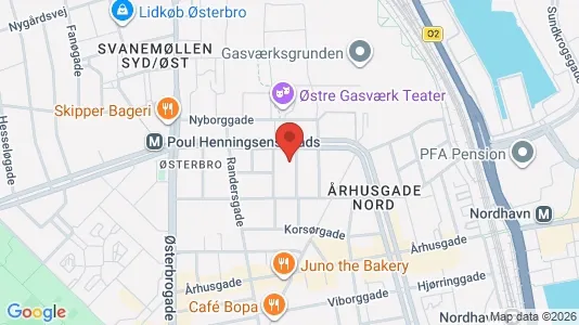 Andelsboliger til salg i Østerbro - kort over placeringen