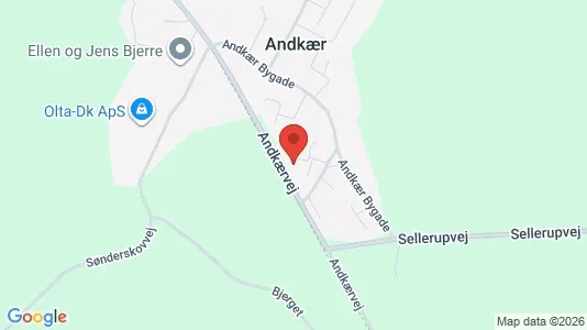 Andelsboliger til salg i Børkop - kort over placeringen